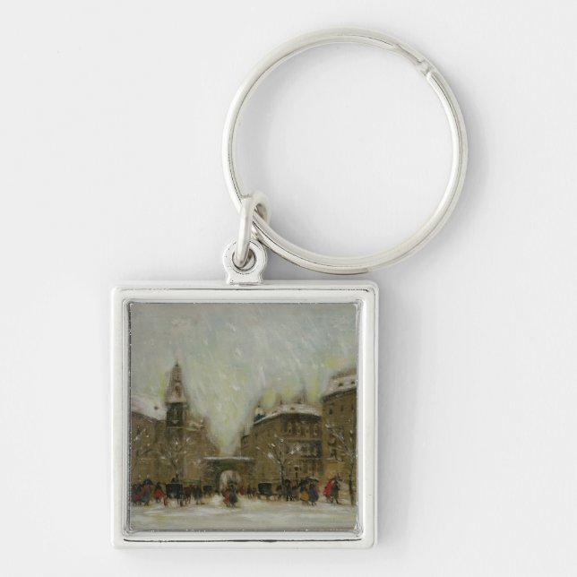 Budapest in the Snow Key Ring (Front)