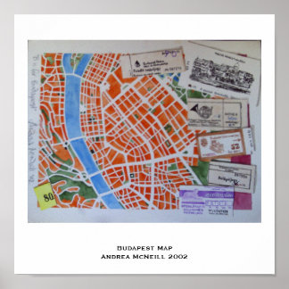 Budapest map poster