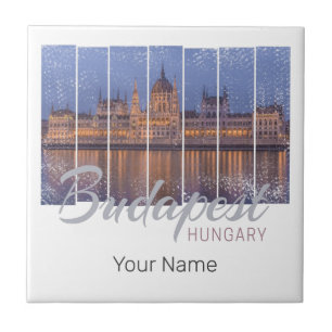 Budapest Parliament Hungary Vintage Panorama Tile