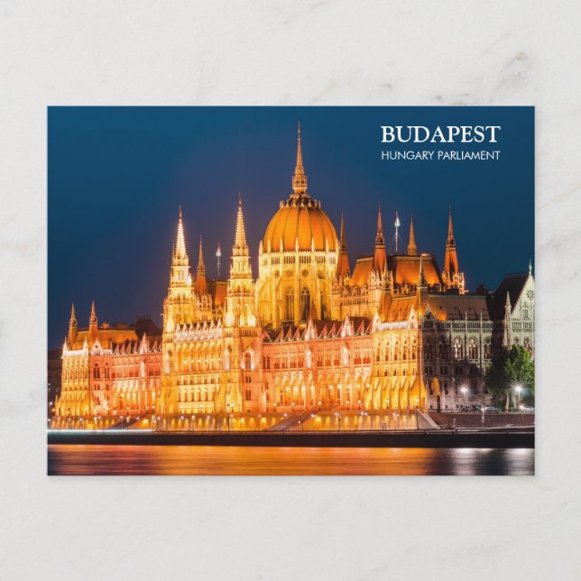 Budapest Parliament in night Postcard (Front)