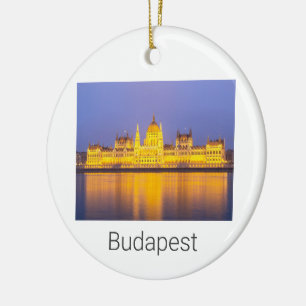 Budapest Parliament Panorama Hungary Holiday Ceramic Tree Decoration