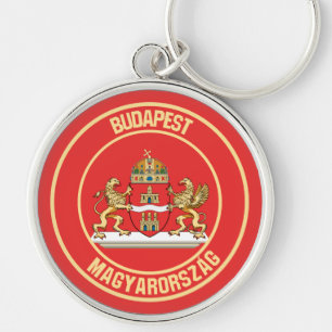 Budapest Round Emblem Key Ring