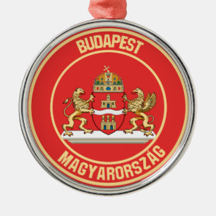 Budapest Round Emblem Metal Tree Decoration