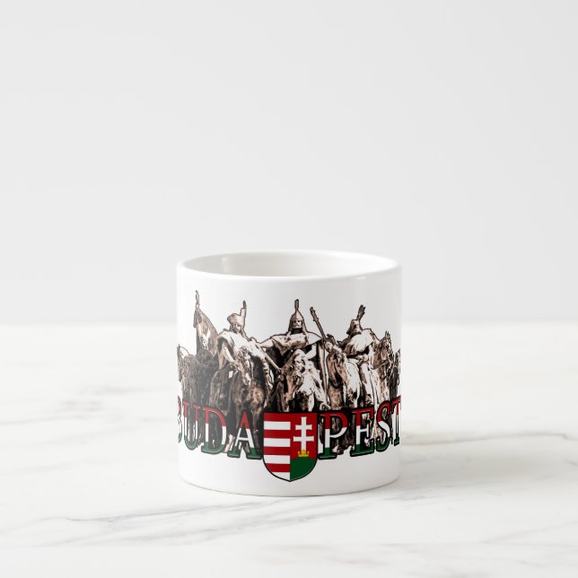 Budapest’s historic warriors espresso cup (Front)