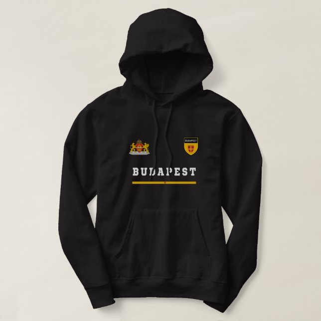 Budapest SportSoccer Jersey Flag Football Hungary  Hoodie (Design Front)
