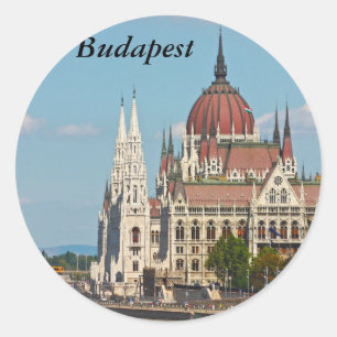 Budapest, the building of the Parliament, Budapest Classic Round Sticker
