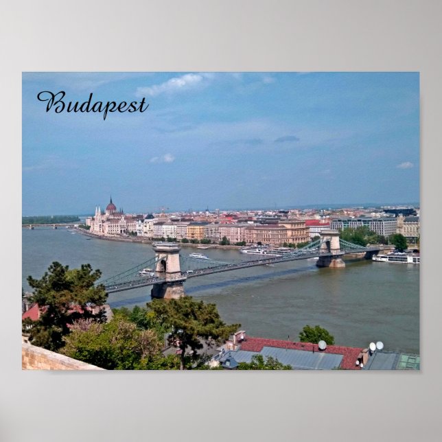 Budapest travel poster, vintage poster (Front)
