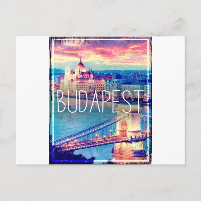 Budapest, vintage poster postcard (Front)