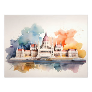Budapest watercolor art photo print