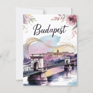 Budapest watercolor postcard
