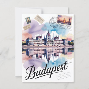 Budapest watercolor  postcard