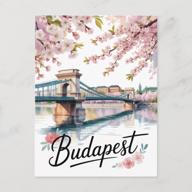 Budapest watercolor  postcard (Front)