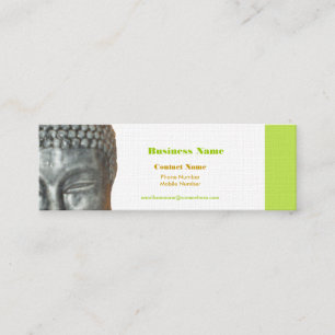 Buddah head, gold, black business card