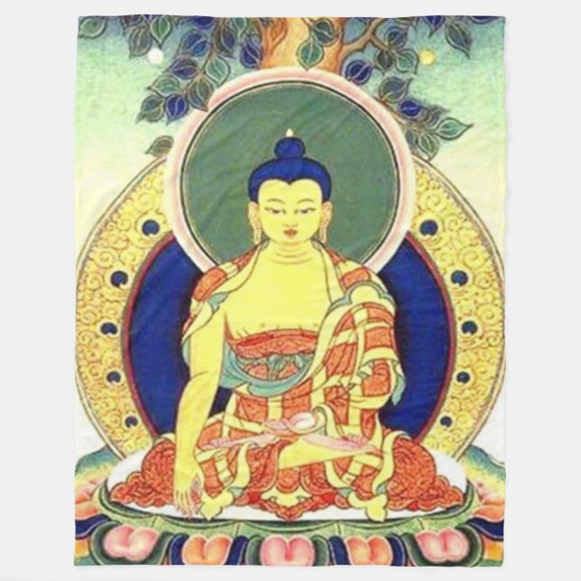 BUDDAH PRAYER Fleece Blanket (Front)
