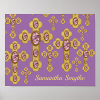Budded Crosses with 6 Faux Purple Agates -