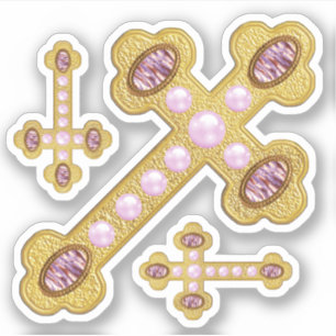 Budded Crosses with Faux Purple Agates & Pearls -