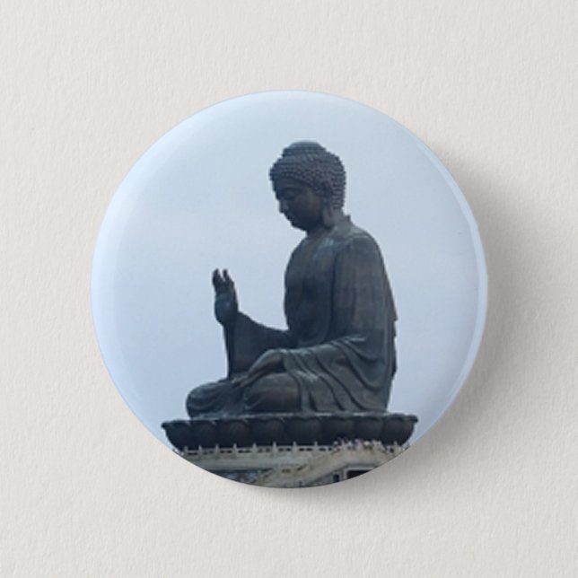 Buddha 6 Cm Round Badge (Front)