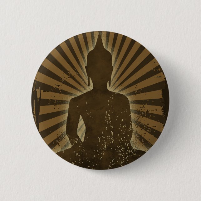 Buddha 6 Cm Round Badge (Front)