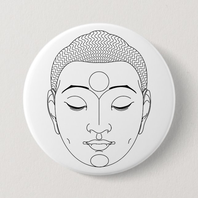 Buddha 7.5 Cm Round Badge (Front)
