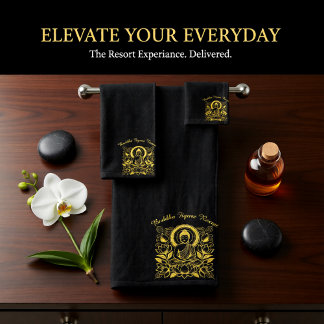 Buddha Amid Lotus Flowers Bath Towel Set
