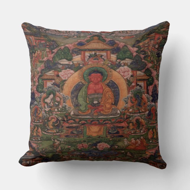 Buddha Amitabha in His Pure Land of Suvakti Cushion (Front)