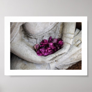 BUDDHA AND FLOWERS STATUE POSTER