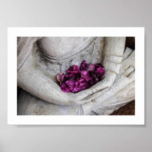 BUDDHA AND FLOWERS STATUE POSTER (Front)
