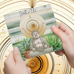Buddha and Ladybug with Potted Plants  Invitation