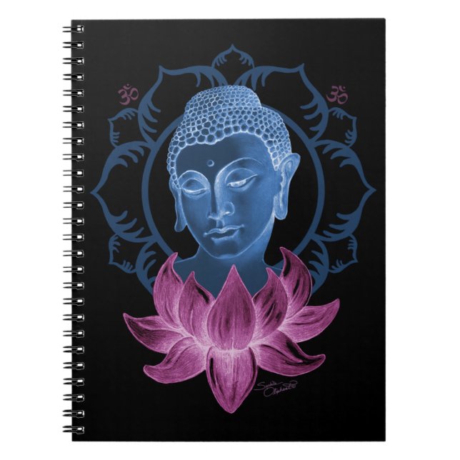 Buddha and Lotus Spiral Notebook (Front)