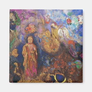 Buddha and the Flower by Odilon Redon Magnet