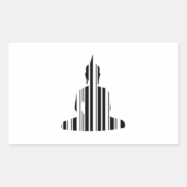 BUDDHA BAR CODE Buddhist Barcode Pattern Design Rectangular Sticker (Front)