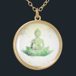 *~ Buddha Botanical Floral Lotus AP33 Gold Plated Necklace<br><div class="desc">(( search id AP33 for similar designs )) Simple and Minimal Abstract Boho Zen Watercolor soft with GOLD areas. There are options in shape and metal plating colours in Silver Plate and Gold Plate. * Energetically Enhanced Bohemian Botanical Garland / Bouquet Floral / Flowers Pastel Modern Popular softly Colourful Zen...</div>