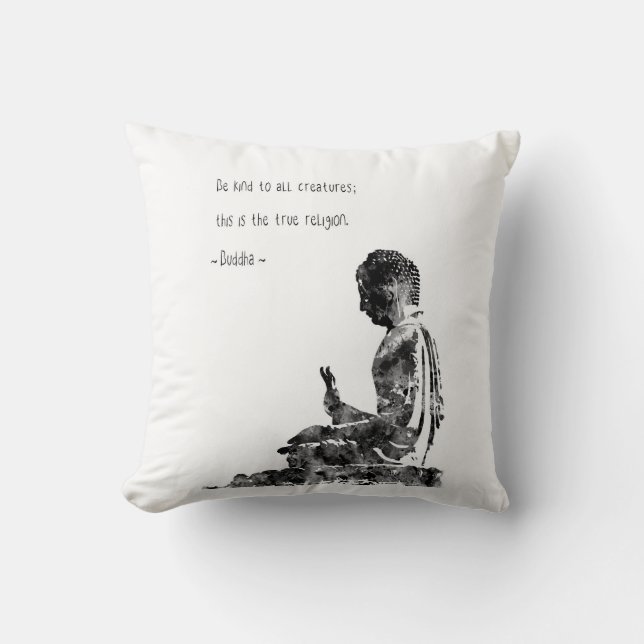 Buddha, Buddha quote, watercolor Buddha Cushion (Front)