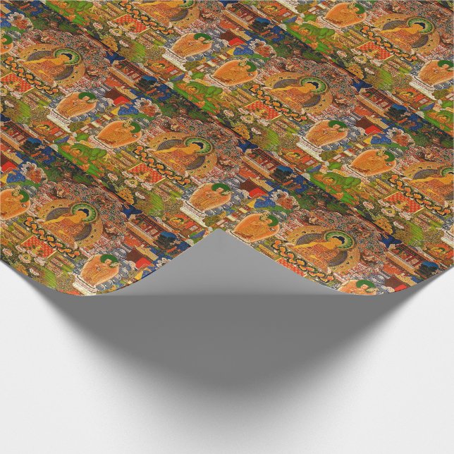 Buddha Buddhist Buddhism Blessing Boho Bohemian Wrapping Paper (Corner)