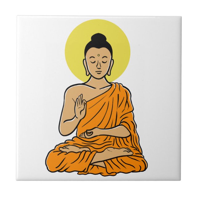 Buddha cartoon Buddhism.net Tile (Front)