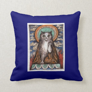 Buddha Cat Throw Pillow