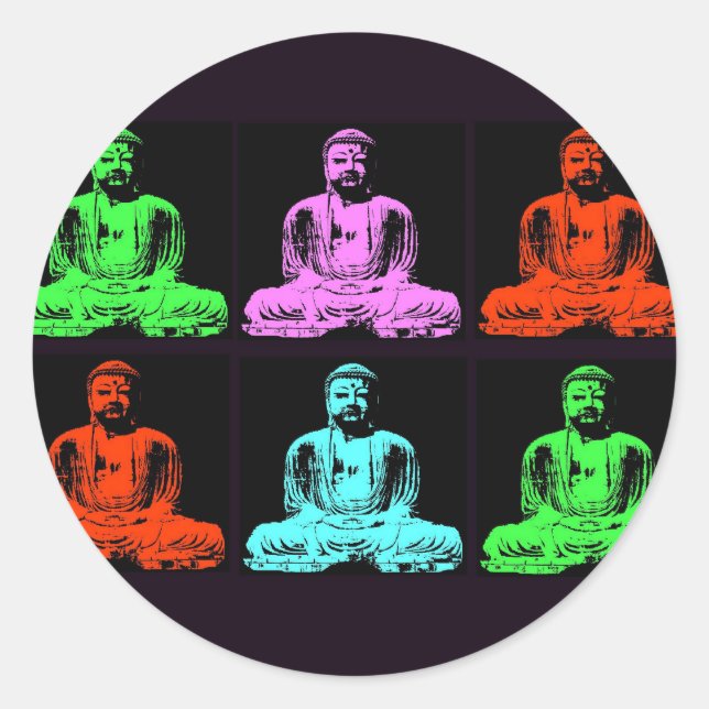 Buddha Collage Classic Round Sticker (Front)
