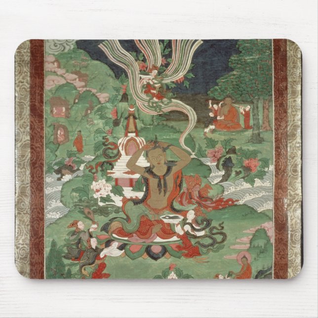 Buddha cutting a tuft of hair mouse pad (Front)