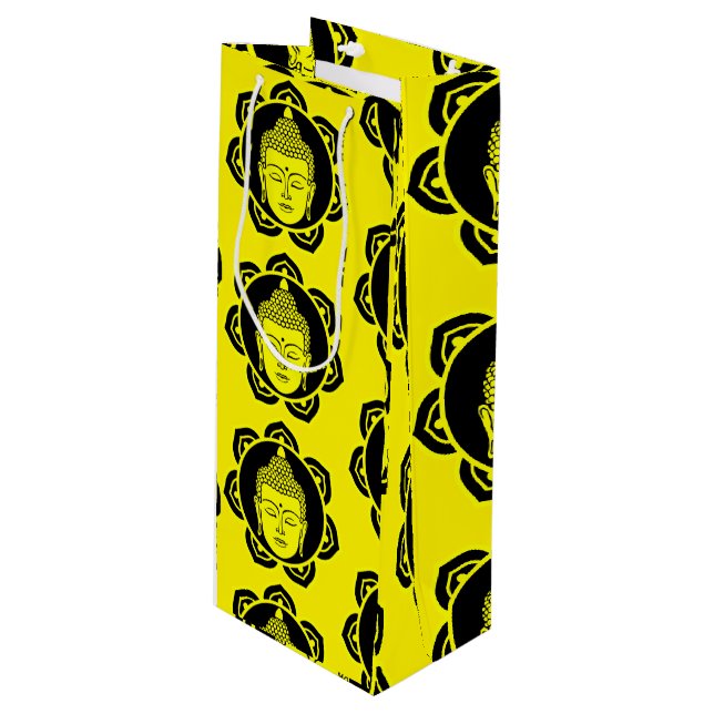 Buddha Decorative Wine Gift Bag (Front Angled)