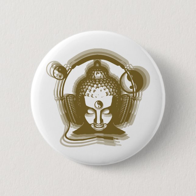Buddha Deejay 6 Cm Round Badge (Front)