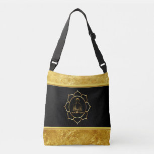 Buddha doing yoga meditation spiritual gold foil crossbody bag