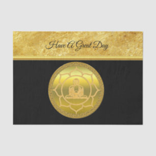 Buddha doing yoga meditation spiritual gold foil tissue paper