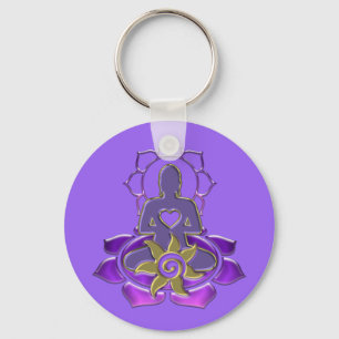 BUDDHA energy   light violet Key Ring