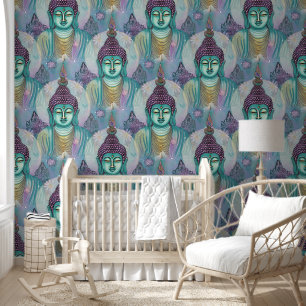 Buddha Energy - Watercolor seamless pattern 2 Wallpaper