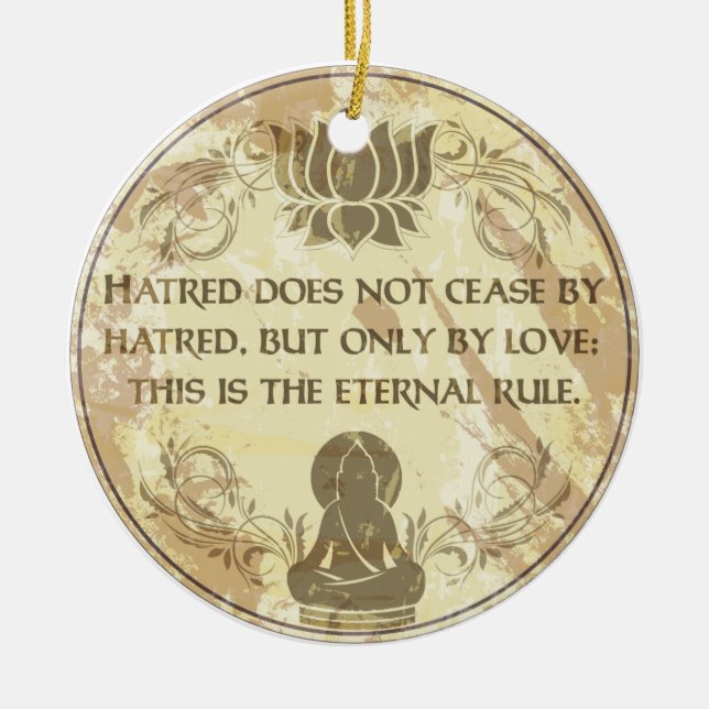 Buddha Eternal Rule Ceramic Tree Decoration (Front)