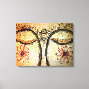 Buddha Eyes Watercolor  Canvas Print