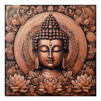 BUDDHA FACE PAINTING #11 POSTER