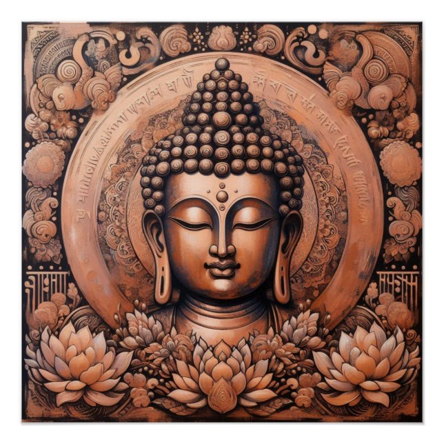 BUDDHA FACE PAINTING #11 POSTER (Front)