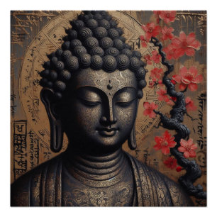 BUDDHA FACE PAINTING #14 POSTER