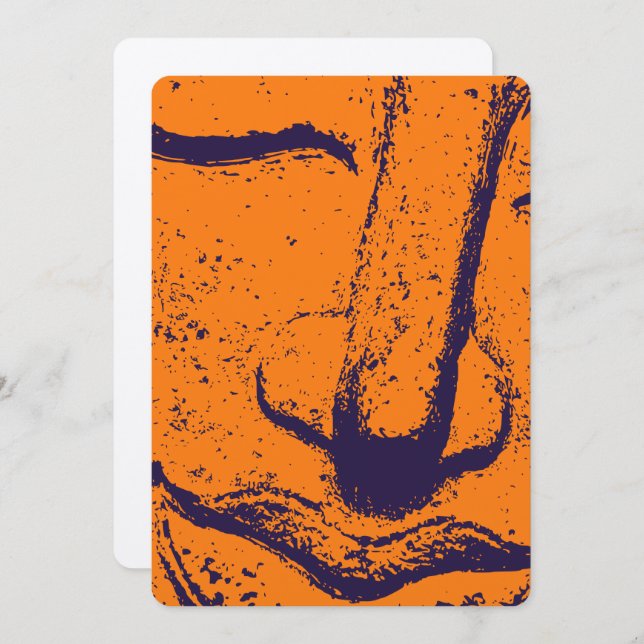 Buddha Face Zen Harmony Buddhahood Orange Invitation (Front/Back)